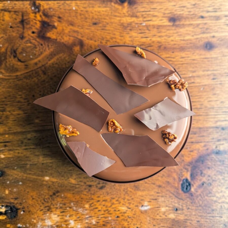 Entremet chocolat et noix