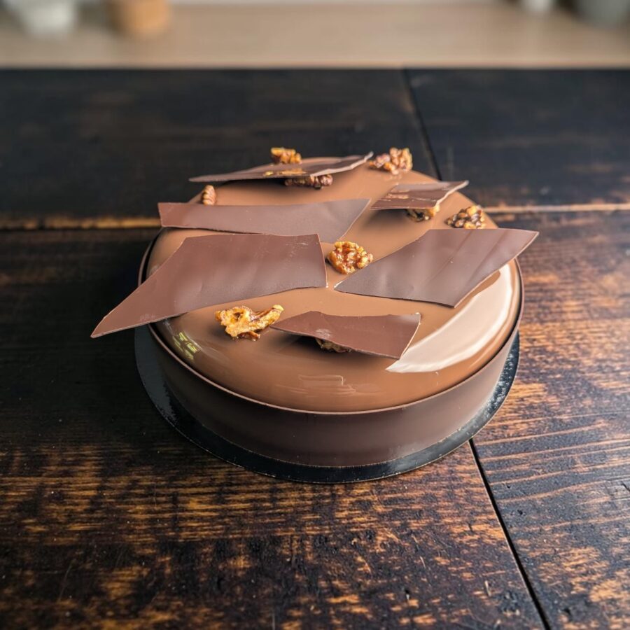 Entremet chocolat et noix